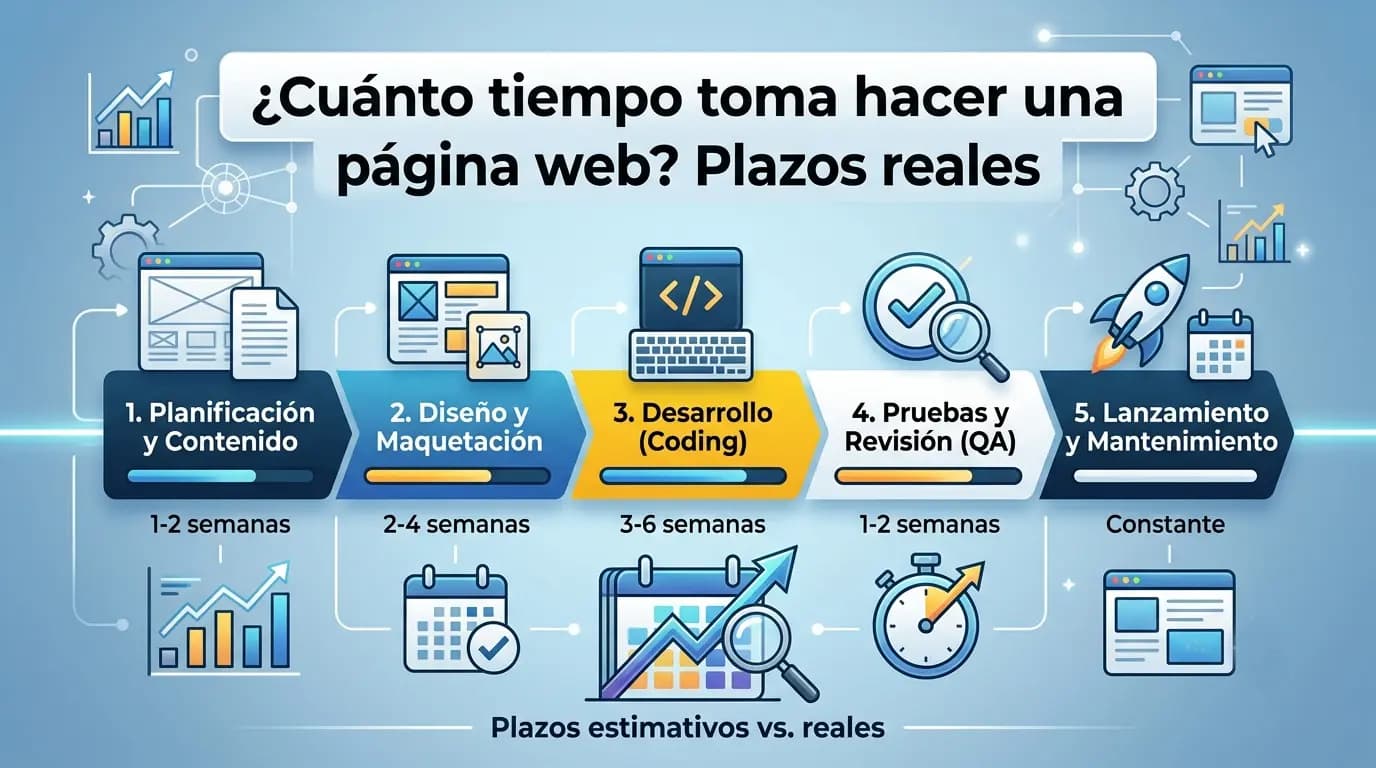 ¿Cuánto tiempo toma hacer una página web? Plazos reales