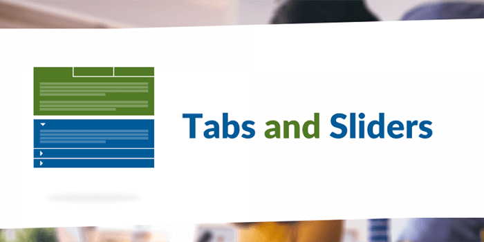 tabs and sliders