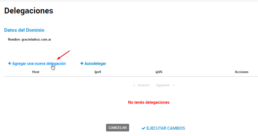 asignar DNS a dominio .com.ar