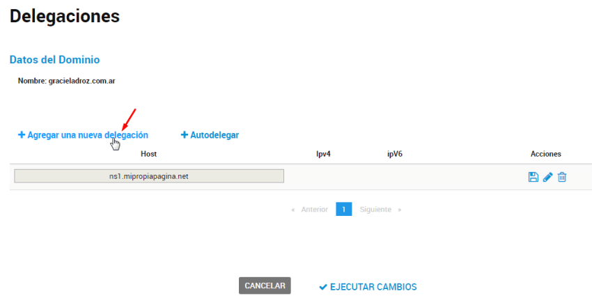 cambiar DNS dominio .com.ar