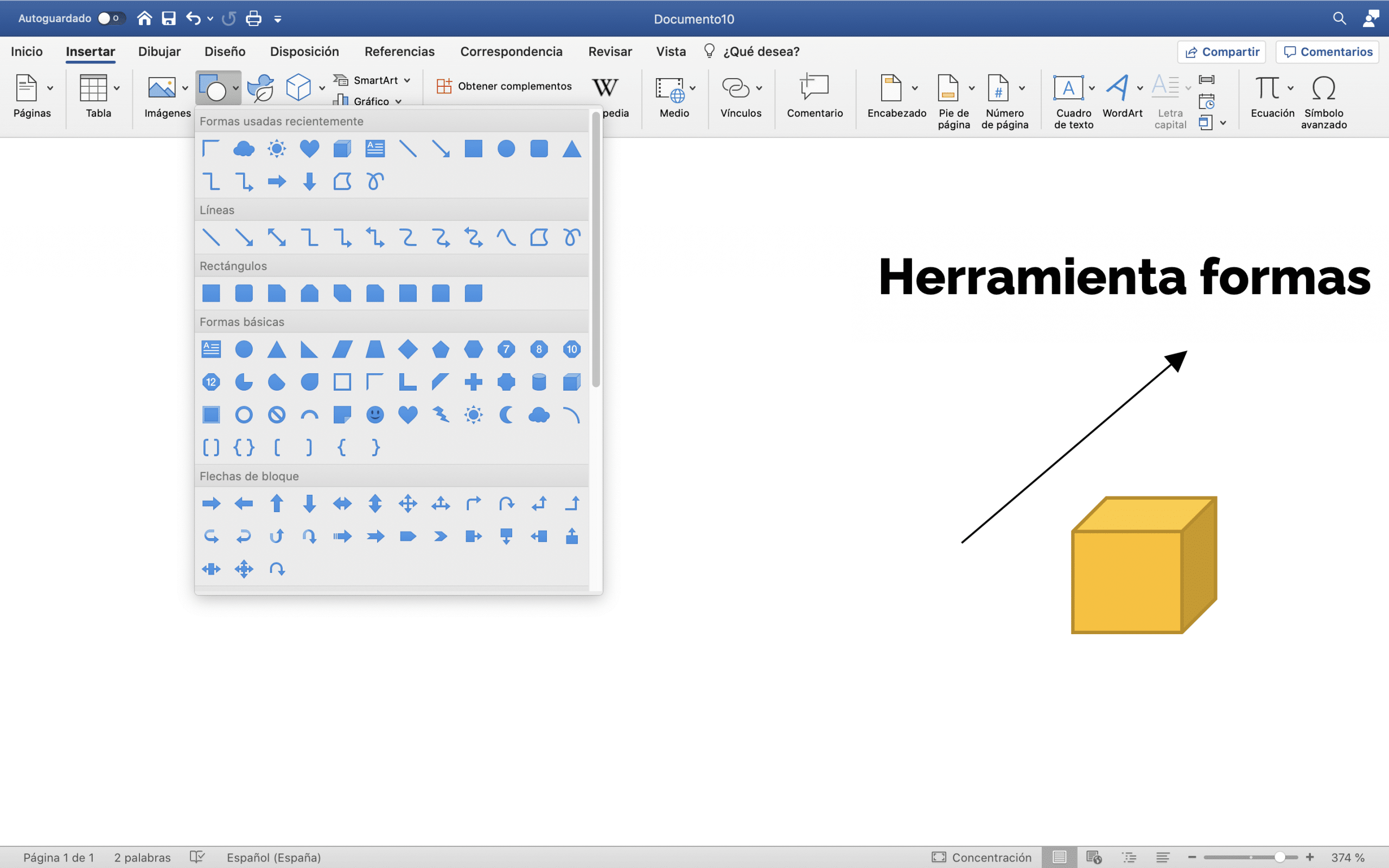 Como hacer dibujo forma en word