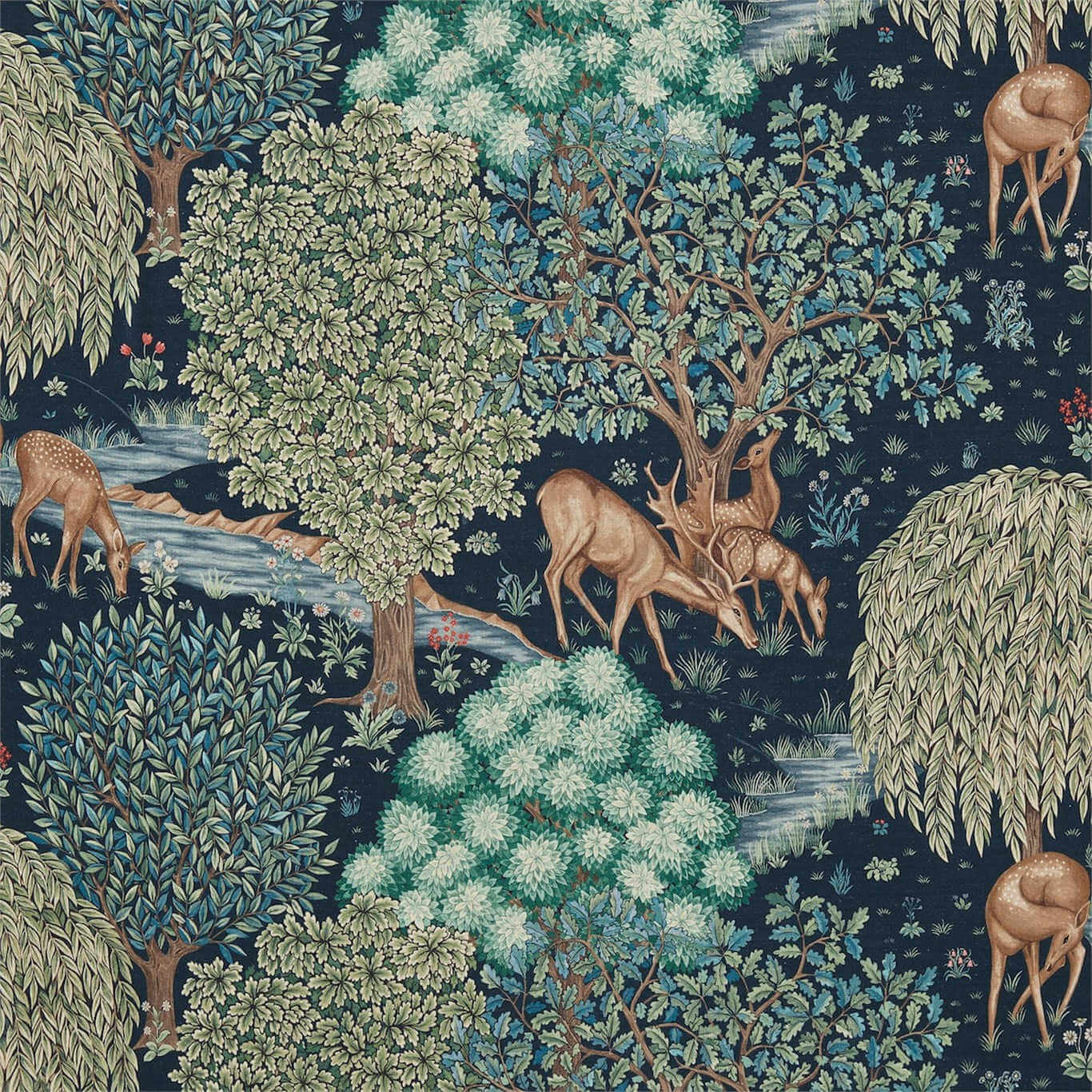 ilustracion de animales arts & crafts de william morris