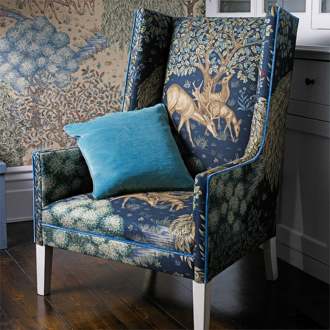 Sillón estampado por william morris