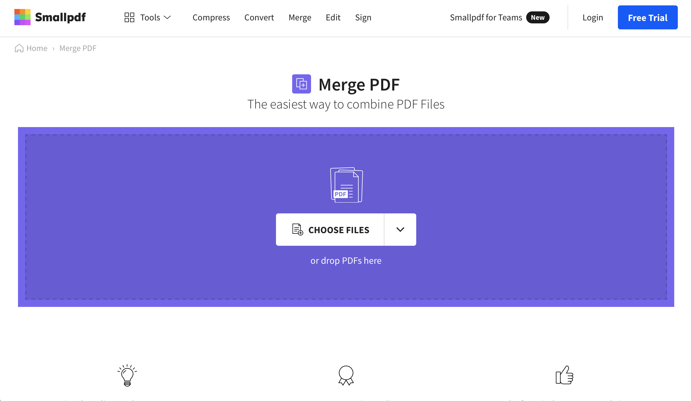 Combina múltiples PDF con smallpdf