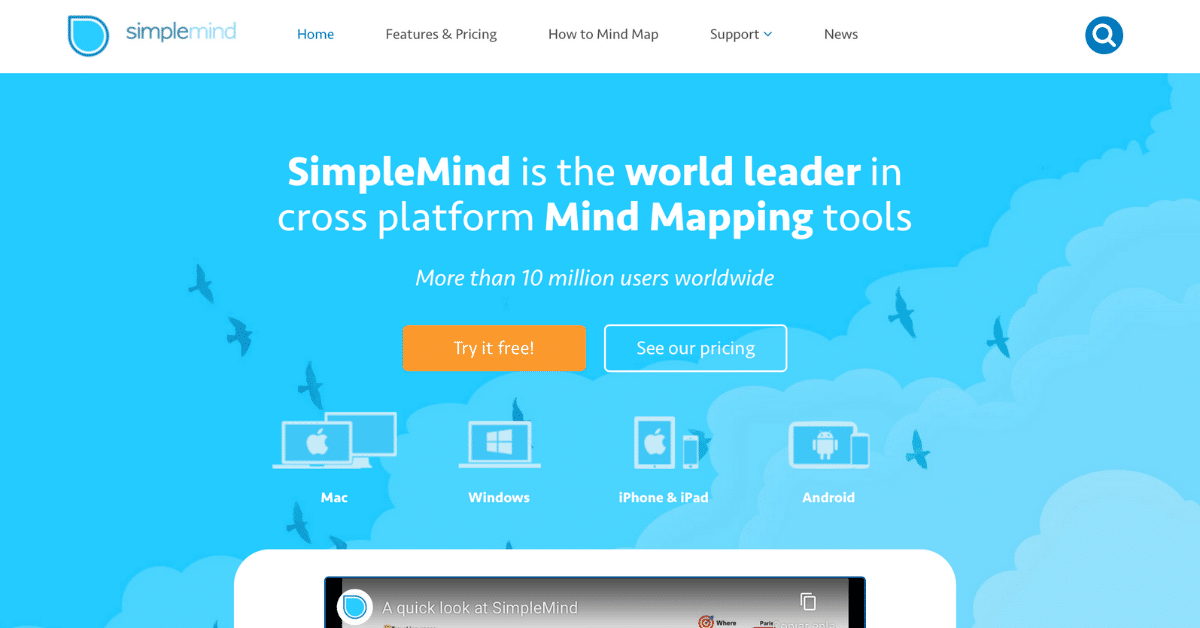 SimpleMind+ app para esquemas
