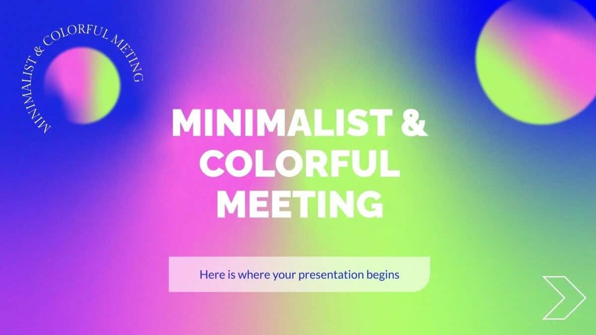 Diseño colorido y minimalista para reuniones